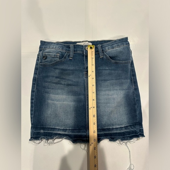 Kancan Denim Mini Skirt Women’s 25 Blue Distressed Raw Hem - Picture 7 of 7